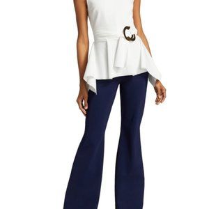 CHIARA BONI LA PETITE ROBE Esmeeta Contrast Peplum Jumpsuit